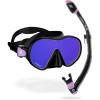 imageLimited Edition HiroQuest Adult Mask ampamp Snorkel Set  Cressi x Steve AokiBlackLilac 380 UV blueorange