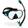 imageLimited Edition HiroQuest Adult Mask ampamp Snorkel Set  Cressi x Steve AokiBlackTurquoise  Spectra lens