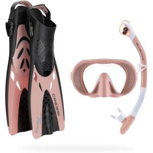 imageCressi Explorer Snorkel Set  Lightweight and Easy to Use  Mask Snorkel and Tonga Fins Designed in Italy by CressiRose Gold