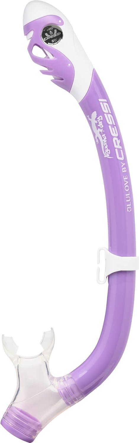 imageCressi Junior Snorkeling Kit for Young Aged 3 to 10  Mask  Dry Snorkel  Adjustable Fins  Net Bag  Lightweight Colorful Equipment  Rocks Pro Dry SetLilacWhite