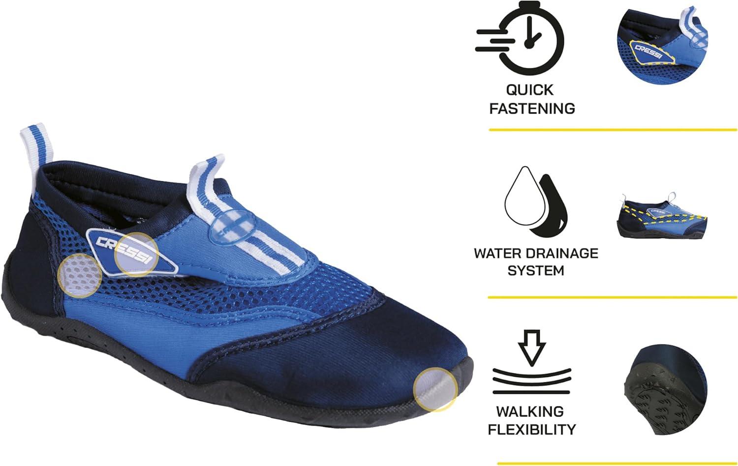 imageCressi Mens Reef Premium Aqua Beach Shoes 8 usLight Blue Blue