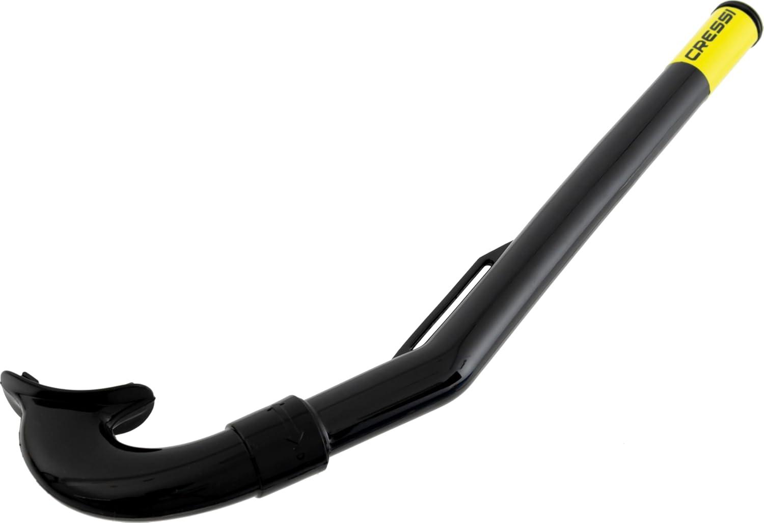 imageCressi Standard Minimal Diving Snorkel for Kids  Age 3 to 7  Fixed Keeper  Mini Island Designed in ItalyBlackBlackYellow