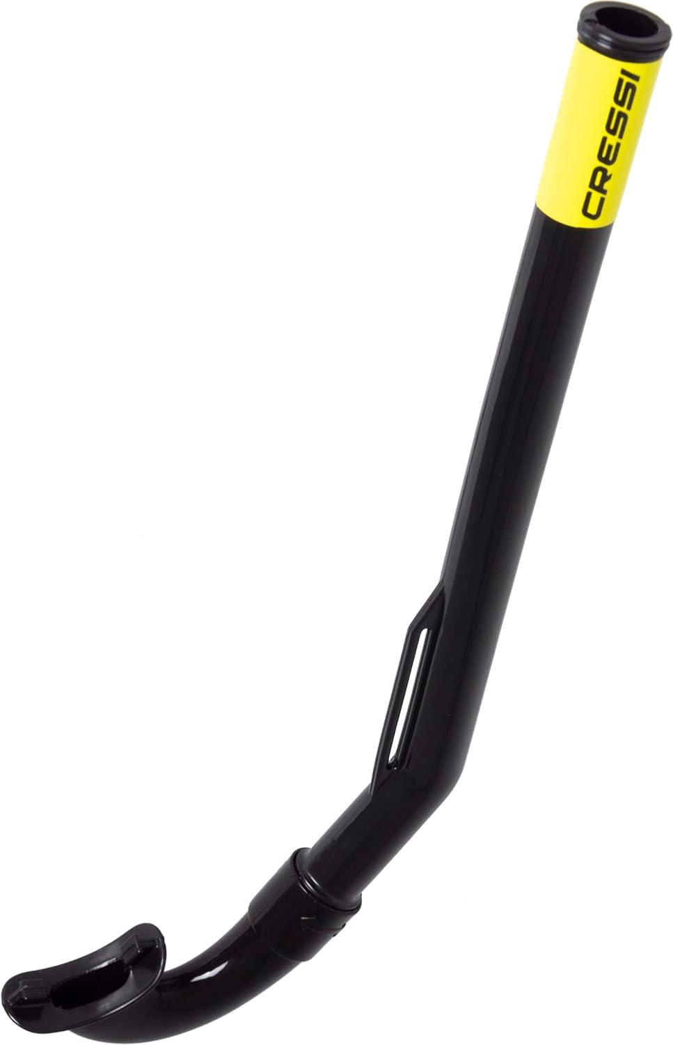 imageCressi Standard Minimal Diving Snorkel for Kids  Age 3 to 7  Fixed Keeper  Mini Island Designed in ItalyBlackBlackYellow