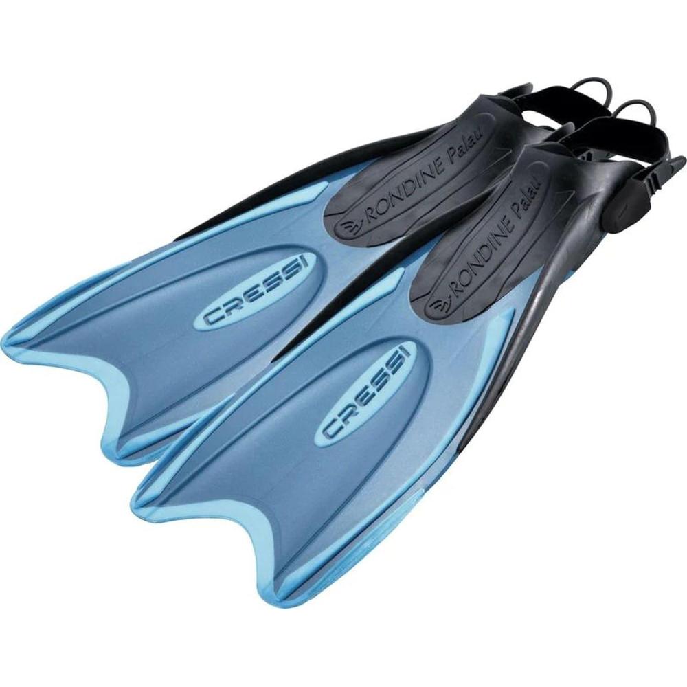 imageCRESSI CA112029 Snorkeling Swim Open Heel Fins Kid Size Palau Kid Can Be Worn with Barefoot for Travel Blade Over Foot Pockets BlueAzure 2932 18  20 cm