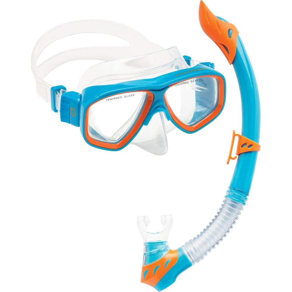 imageCressi Kids Snorkeling Kit Mask ampamp Snorkel for Children aged from 3 to 8 years old  Rocks Combo designed in ItalyBlueOrange