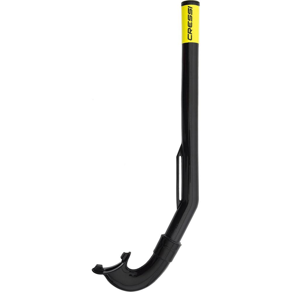 imageCressi Standard Minimal Diving Snorkel for Kids  Age 3 to 7  Fixed Keeper  Mini Island Designed in ItalyBlackBlackYellow