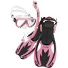 imageCressi Junior Snorkeling Kit for Young Aged 3 to 10  Mask  Dry Snorkel  Adjustable Fins  Net Bag  Lightweight Colorful Equipment  Rocks Pro Dry SetBlackPink