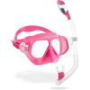 imageCressi Kids Snorkeling Kit Mask ampamp Snorkel for Children from 6 to 15 Years Old  Rombo ampamp Mini Dry Designed in ItalyPinkClear