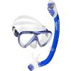 imageCressi Snorkeling Silicone Set mask ampamp Dry Snorkel for Kids Aged 5 to 15 Year Old  Ocean Junior Designed in ItalyClearCobalt