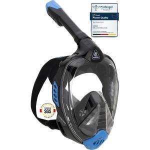 imageCressi Adult Snorkeling Full Face Mask  Wide Clear View AntiFog System  Easy Breathing Safety First  Bali Designed in ItalyBlackBlue