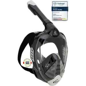imageCressi Adult Snorkeling Full Face Mask  Wide Clear View AntiFog System  Easy Breathing Safety First  Bali Designed in ItalyBlackGrey