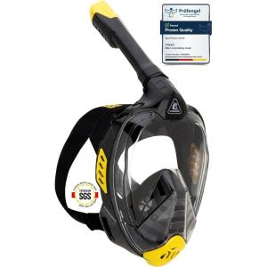 imageCressi Adult Snorkeling Full Face Mask  Wide Clear View AntiFog System  Easy Breathing Safety First  Bali Designed in ItalyBlackYellow