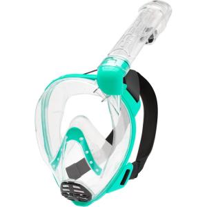 imageCressi Adult Snorkeling Full Face Mask  Wide Clear View AntiFog System Easy Breathing  Baron Designed in ItalyClearAqua Green