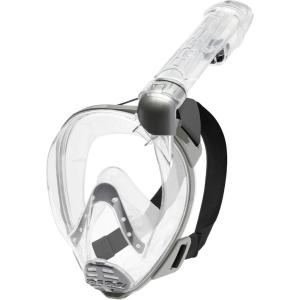 imageCressi Adult Snorkeling Full Face Mask  Wide Clear View AntiFog System Easy Breathing  Baron Designed in ItalyClearSilver