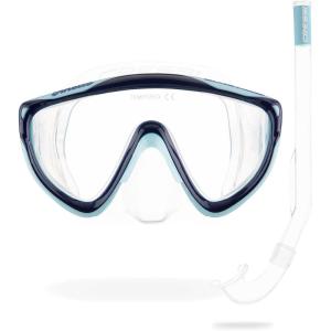 imageCressi Junior Mask ampamp Snorkel Kit Lightweight and Comfortable  Tinetto ampamp Mini Island Designed in Italy by CressiClearCyanNavy