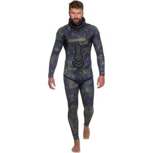 imageCressi Lampuga 2pcs Camouflage Patterned Freediving Wetsuit Jacket ampamp Pants Loading Chest Pad Knee Protection Anatomical Design  Lampuga Designed in ItalyCamouflage Pelagic Fish