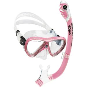 imageCressi Snorkeling Silicone Set mask ampamp Dry Snorkel for Kids Aged 5 to 15 Year Old  Ocean Junior Designed in ItalyClearPink
