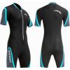 imageCressi Womens Short Front Zip Wetsuit for Surfing Snorkeling Scuba Diving Lido Short LadyBlackAquamarine