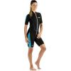 imageCressi Womens Short Front Zip Wetsuit for Surfing Snorkeling Scuba Diving Lido Short LadyBlackAquamarine