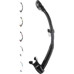 imageCressi Adult Dry Snorkel for Scuba Diving Snorkeling with Dry Guard and Purge Valve  Itaca Ultra Dry made in ItalyBlackBlack