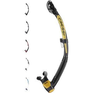 imageCressi Adult Dry Snorkel for Scuba Diving Snorkeling with Dry Guard and Purge Valve  Itaca Ultra Dry made in ItalyBlackGold
