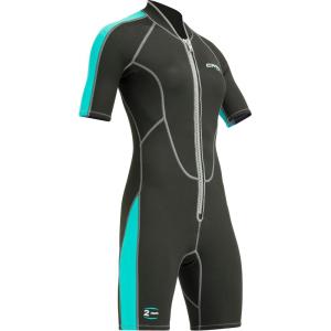 imageCressi Womens Short Front Zip Wetsuit for Surfing Snorkeling Scuba Diving Lido Short LadyBlackAquamarine