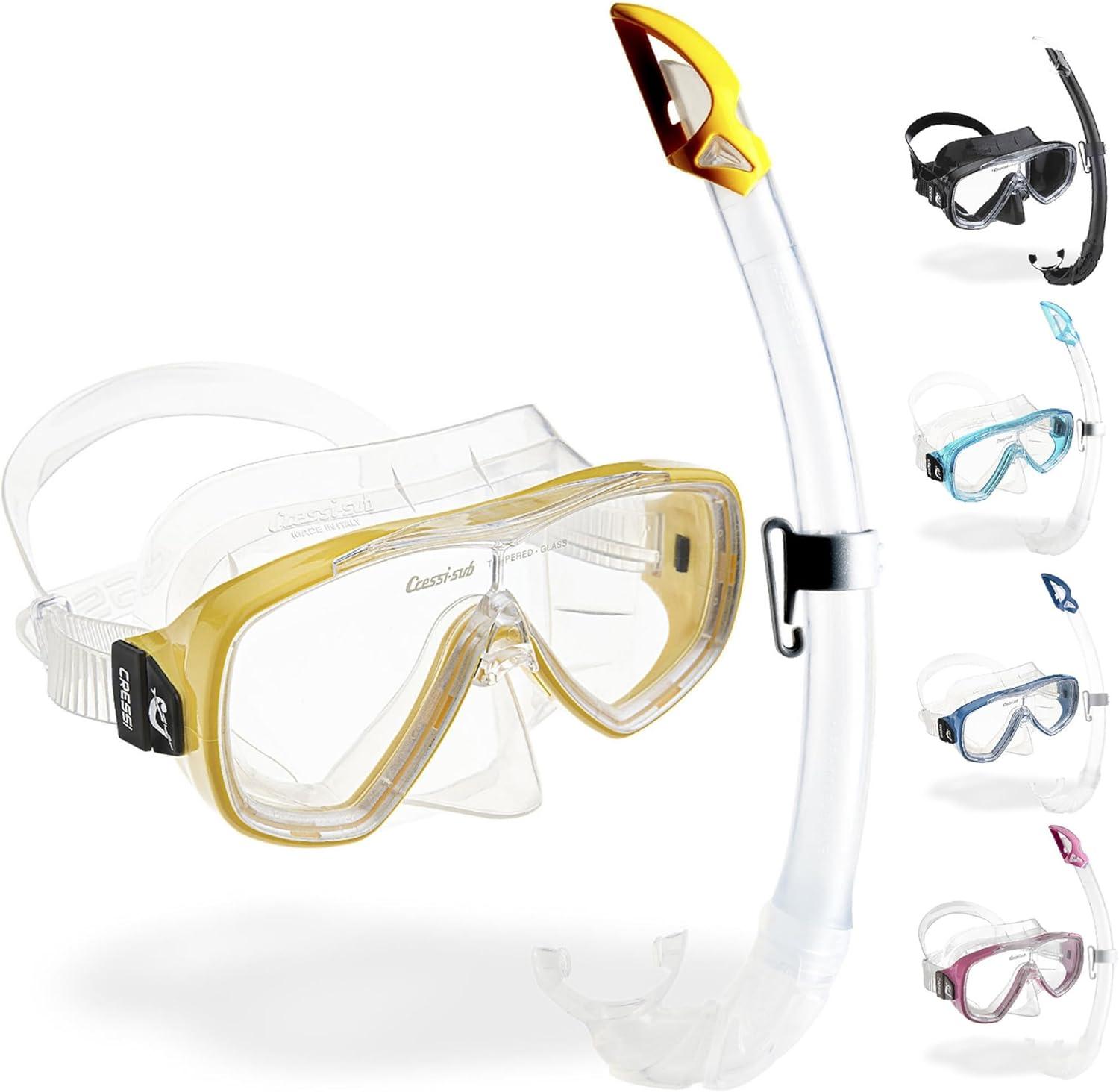 imageCressi Adult Wide View Comfortable Snorkeling Mask ampamp Snorkel  Onda ampamp Mexico made in ItalyYellow