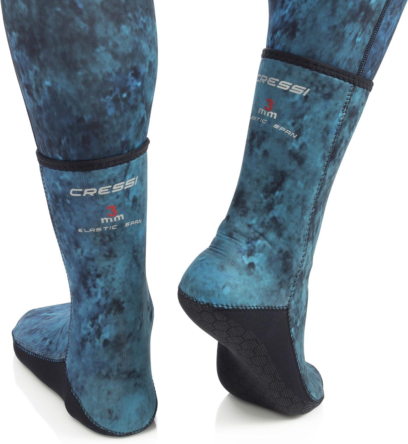 imageCressi Adult 3 mm Neoprene Camouflage Socks for Freediving and Scuba Diving  Soft ampamp Comfortable  Hunter SocksCamo Blue