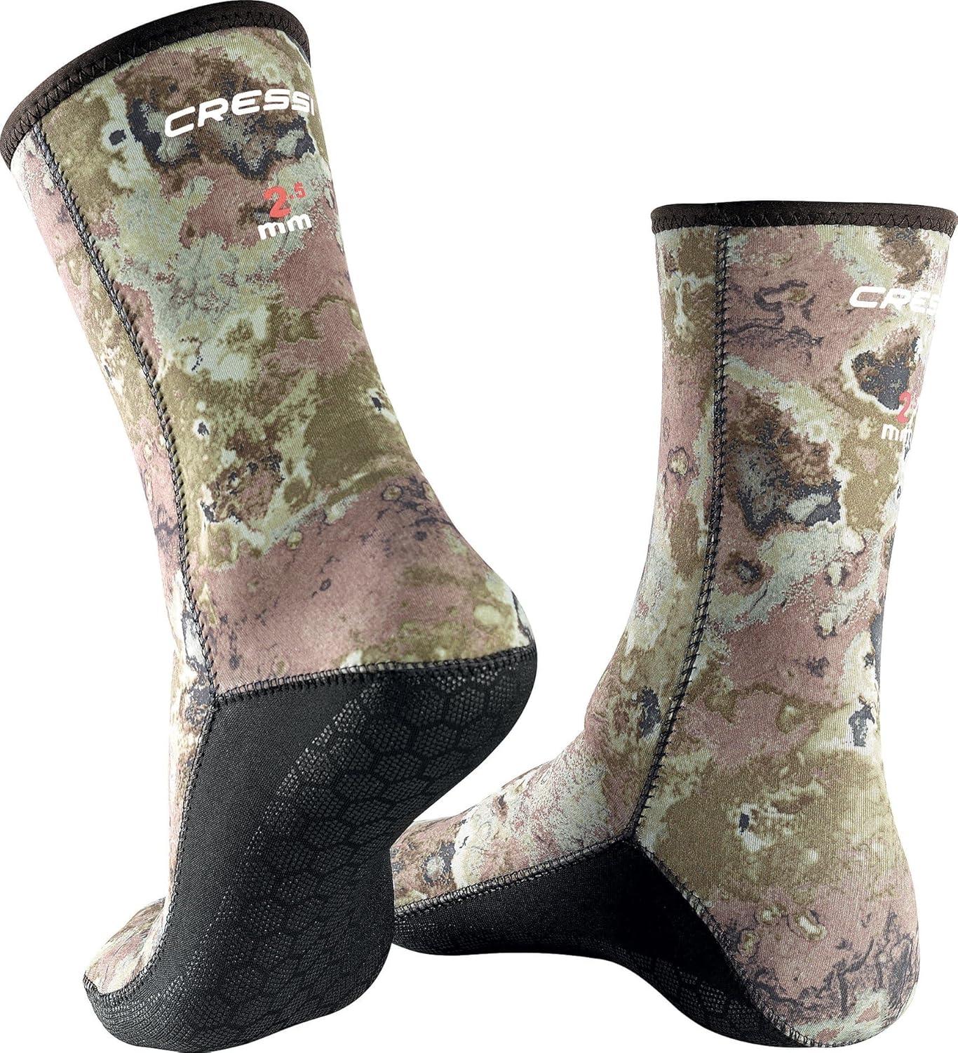imageCressi Adult 3 mm Neoprene Camouflage Socks for Freediving and Scuba Diving  Soft ampamp Comfortable  Hunter SocksCamo Green