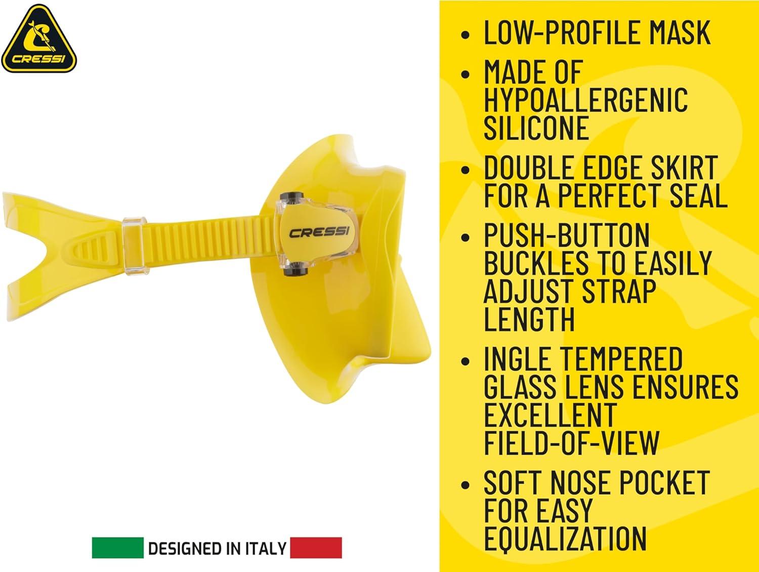 imageCressi F1 ampamp Supernova Dry Mask ampamp Snorkel KitsYellow