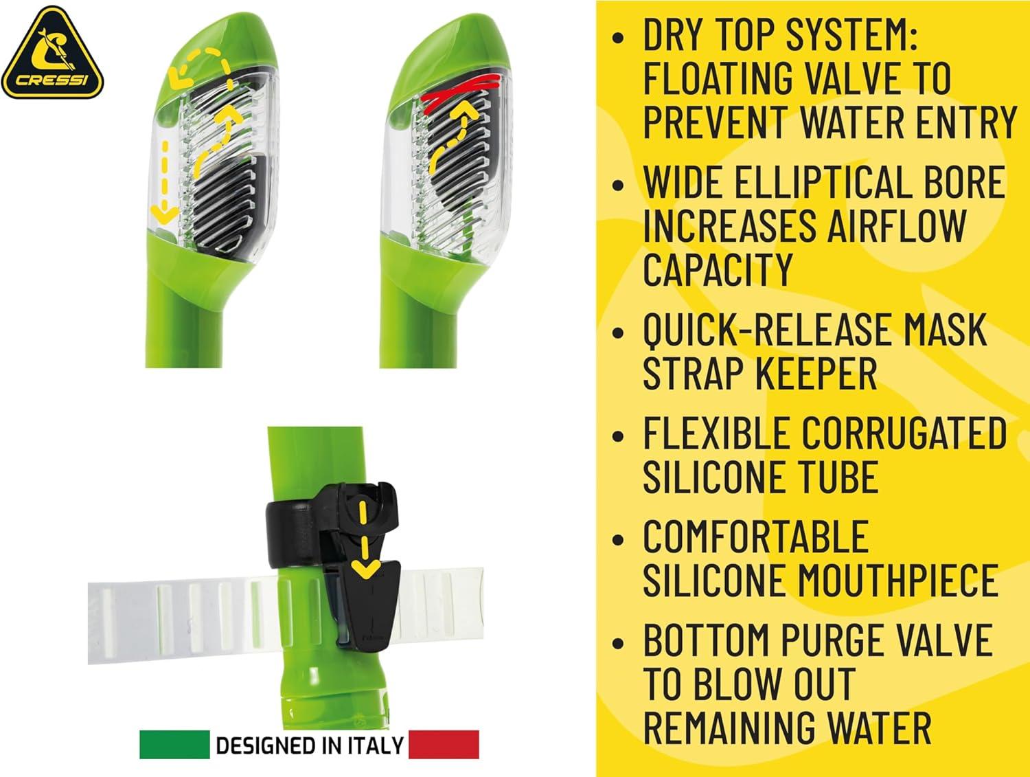 imageCressi F1 ampamp Supernova Dry Mask ampamp Snorkel KitsYellow