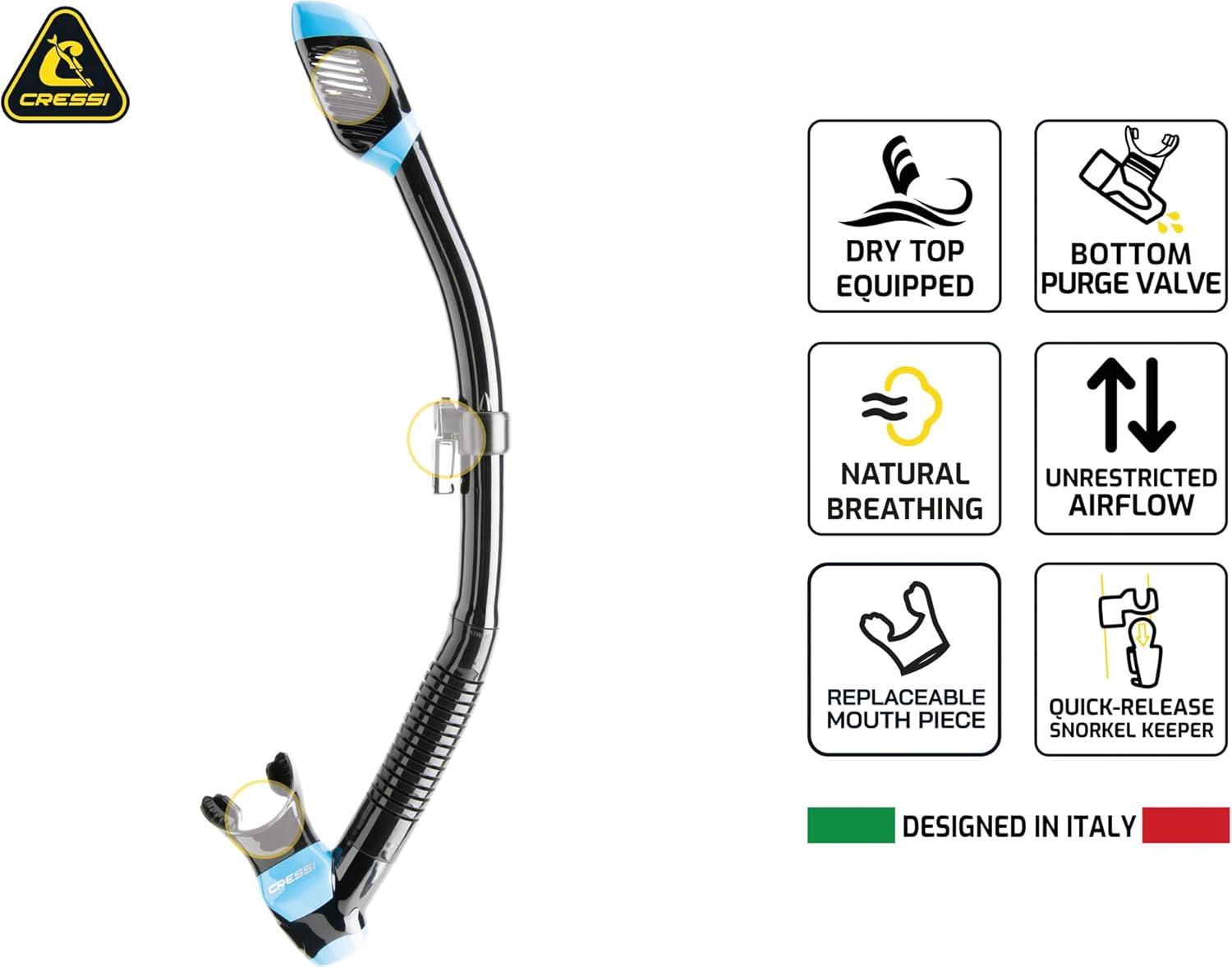 imageCressi F1 ampamp Supernova Dry Mask ampamp Snorkel KitsYellow