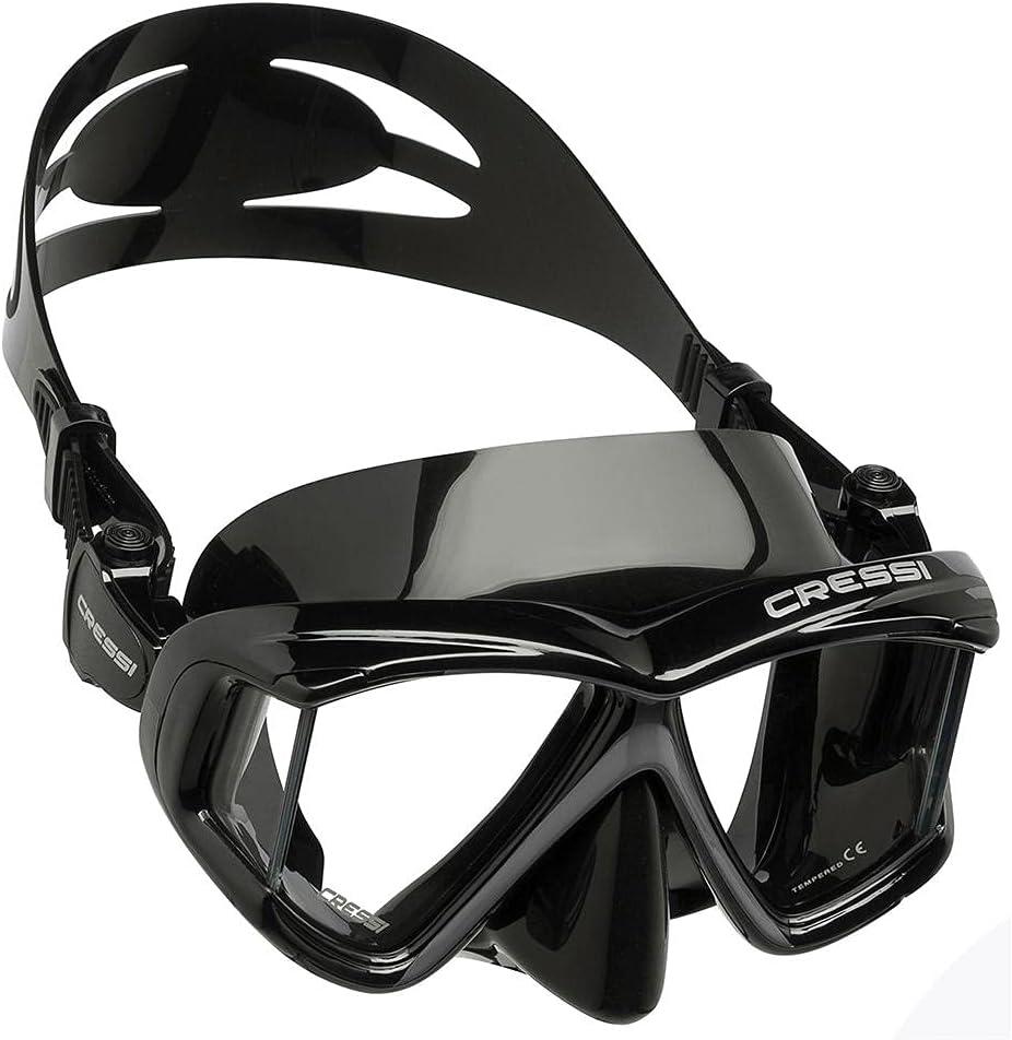 imageCressi Panoramic Wide View Mask ampamp Dry Snorkel Kit for Snorkeling Scuba Diving  Pano 4 ampamp Supernova Dry Designed in ItalyBlackBlack