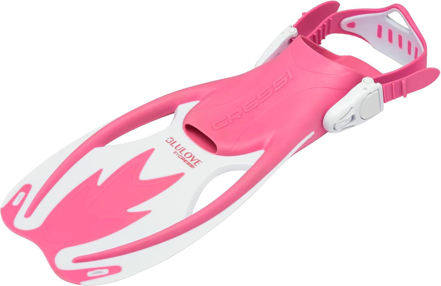 imageCressi Rocks Fins Kids Open Heel Short Fins with Adjustable Straps for Snorkeling and Swimming Quality Since 1946PinkWhite