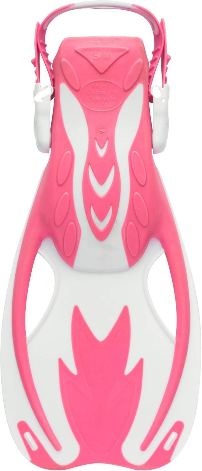 imageCressi Rocks Fins Kids Open Heel Short Fins with Adjustable Straps for Snorkeling and Swimming Quality Since 1946PinkWhite