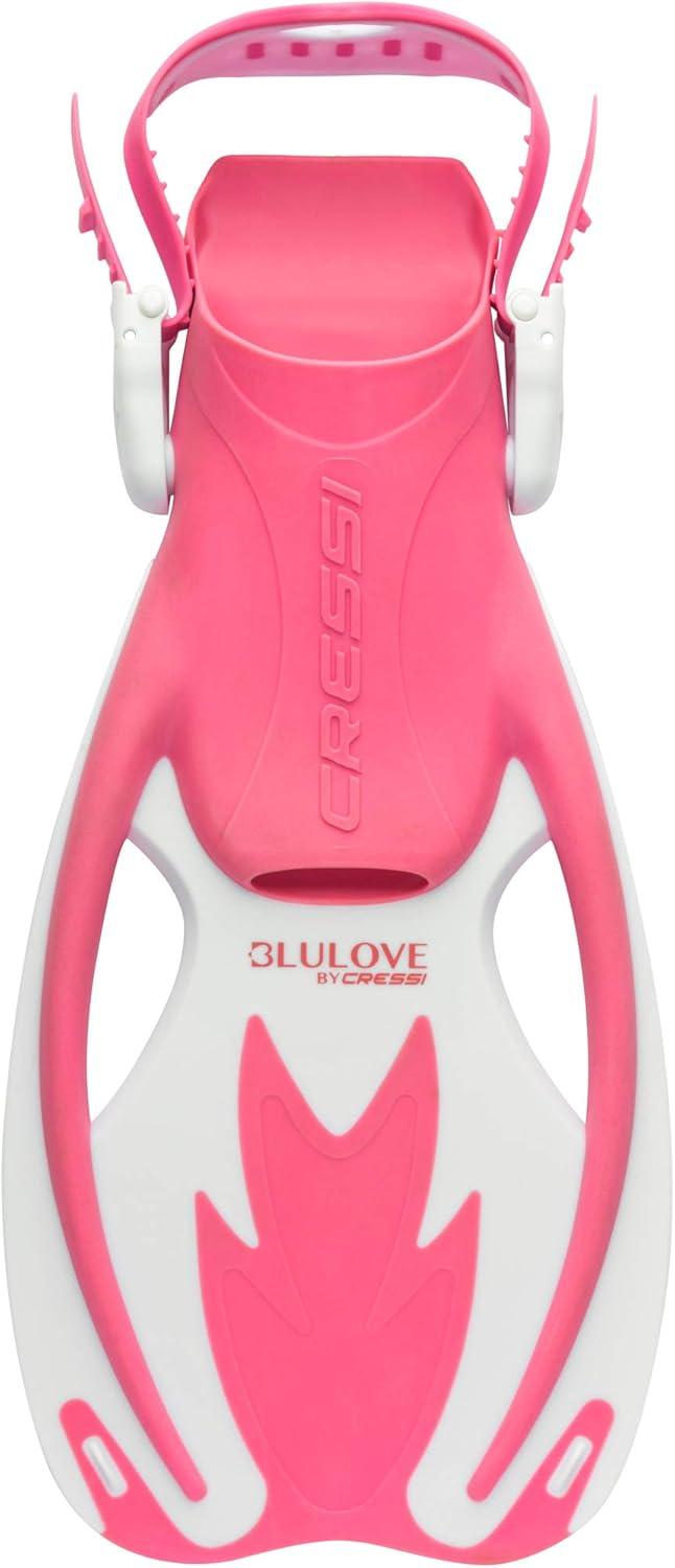 imageCressi Rocks Fins Kids Open Heel Short Fins with Adjustable Straps for Snorkeling and Swimming Quality Since 1946PinkWhite