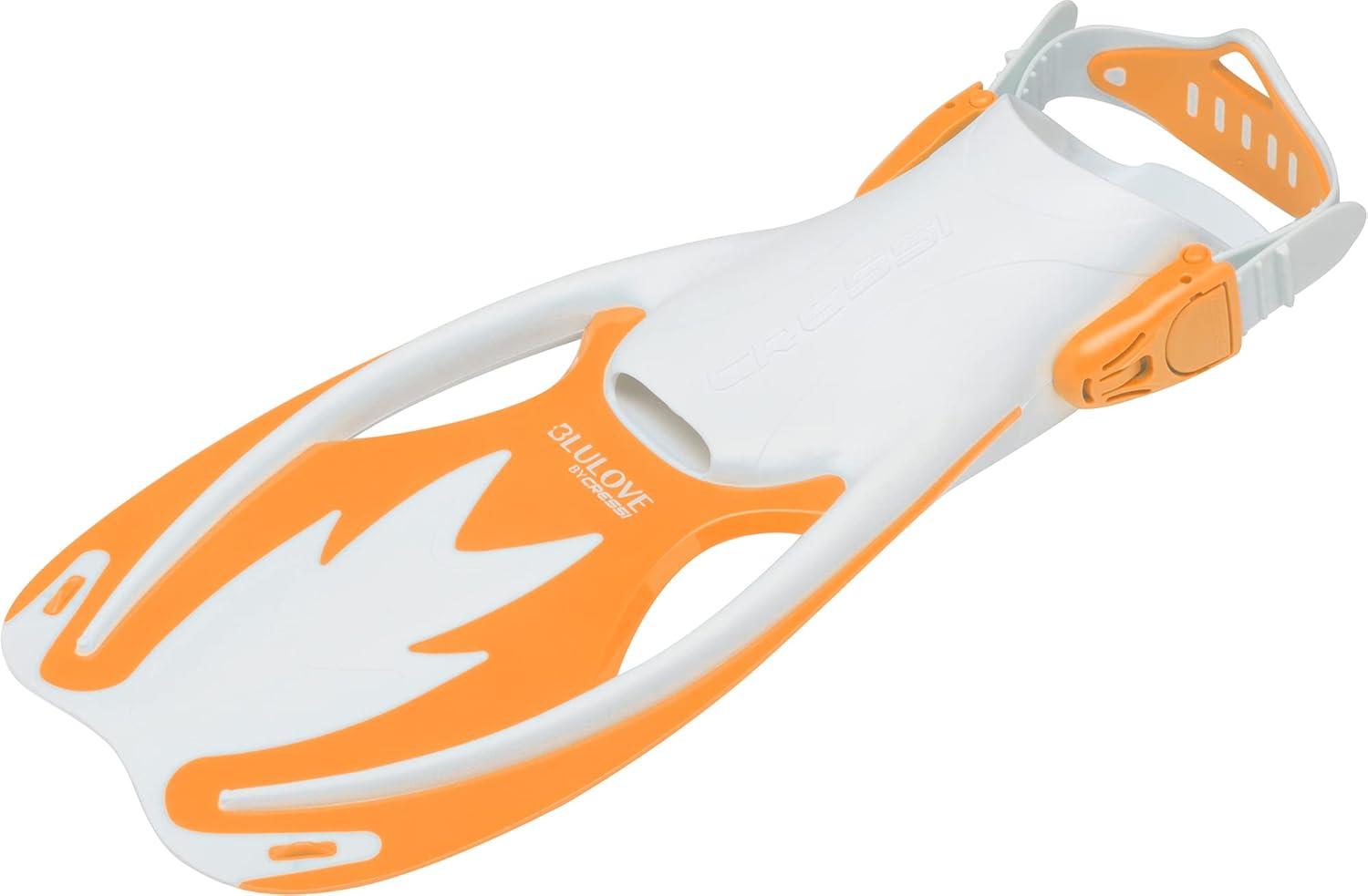 imageCressi Rocks Fins Kids Open Heel Short Fins with Adjustable Straps for Snorkeling and Swimming Quality Since 1946WhiteOrange