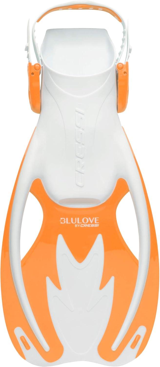 imageCressi Rocks Fins Kids Open Heel Short Fins with Adjustable Straps for Snorkeling and Swimming Quality Since 1946WhiteOrange