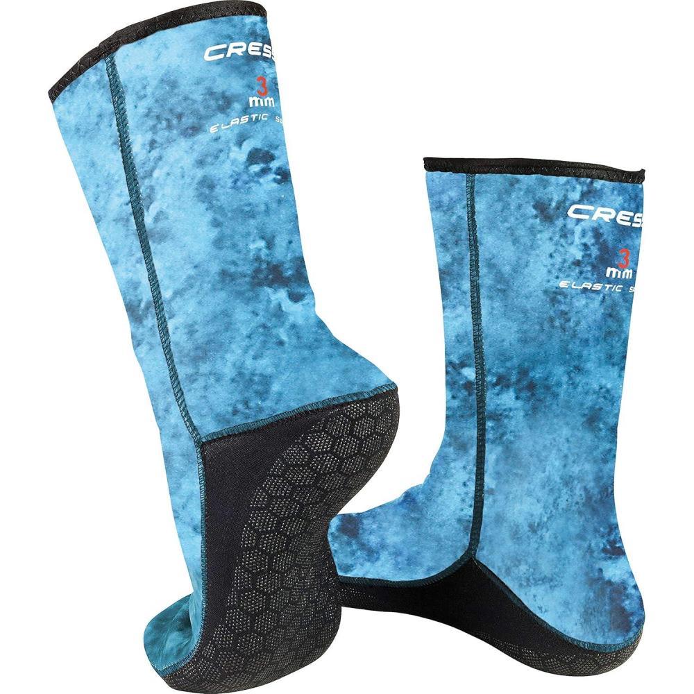 imageCressi Adult 3 mm Neoprene Camouflage Socks for Freediving and Scuba Diving  Soft ampamp Comfortable  Hunter SocksCamo Blue