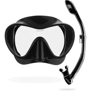 imageCressi F1 ampamp Supernova Dry Mask ampamp Snorkel KitsBlackBlack  Classic