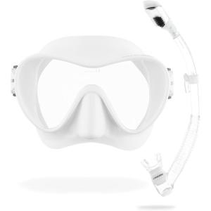 imageCressi F1 ampamp Supernova Dry Mask ampamp Snorkel KitsWhite  Classic