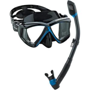 imageCressi Panoramic Wide View Mask ampamp Dry Snorkel Kit for Snorkeling Scuba Diving  Pano 4 ampamp Supernova Dry Designed in ItalyBlackBlue