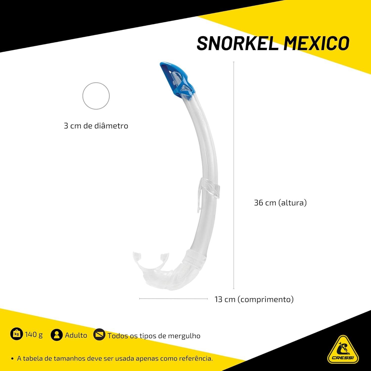 imageAdult Short Snorkel with Splash Guard for Snorkeling Scuba Diving  Mexico Made in Italy by Cressi Quality Since 1946ClearClear
