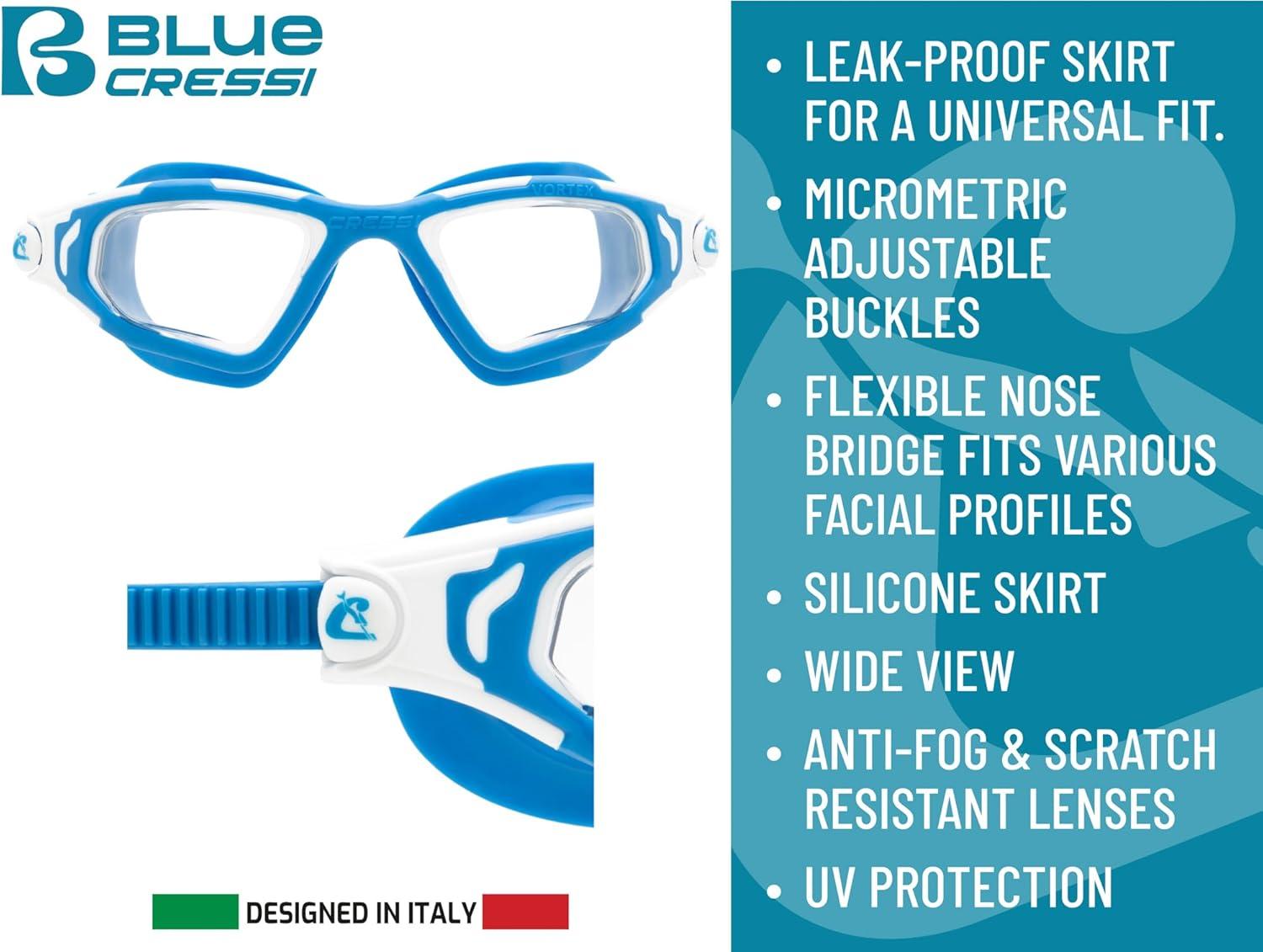 imageCRESSI Unisex VortexAquamarineWhite  Clear Lens