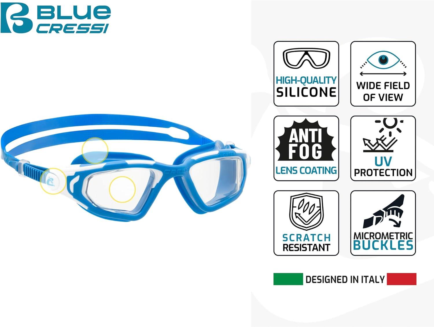 imageCRESSI Unisex VortexBlueWhite  Clear Lens