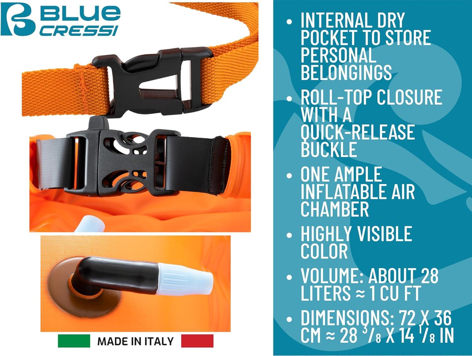 imageCressi Glide High Visibility Safety Buoy for Swimmers  Lightweight Highly Visible and Easy Setup  Glide Swim Buoy by Cressi