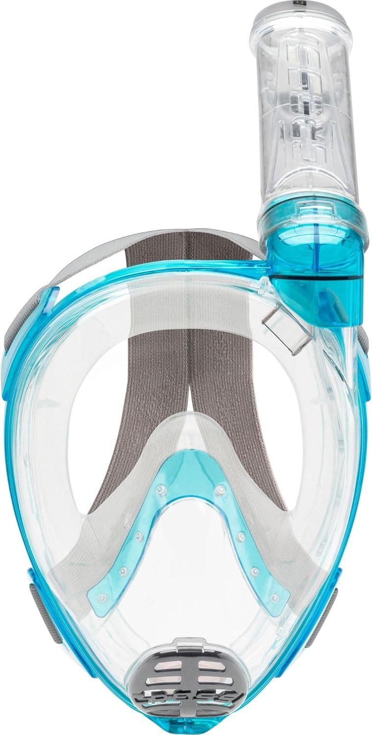 imageCressi Kids Snorkeling Full Face Mask  Wide Clear View Easy Breathing Safety First  Baron XS Designed in ItalyTransparentAiguemarine