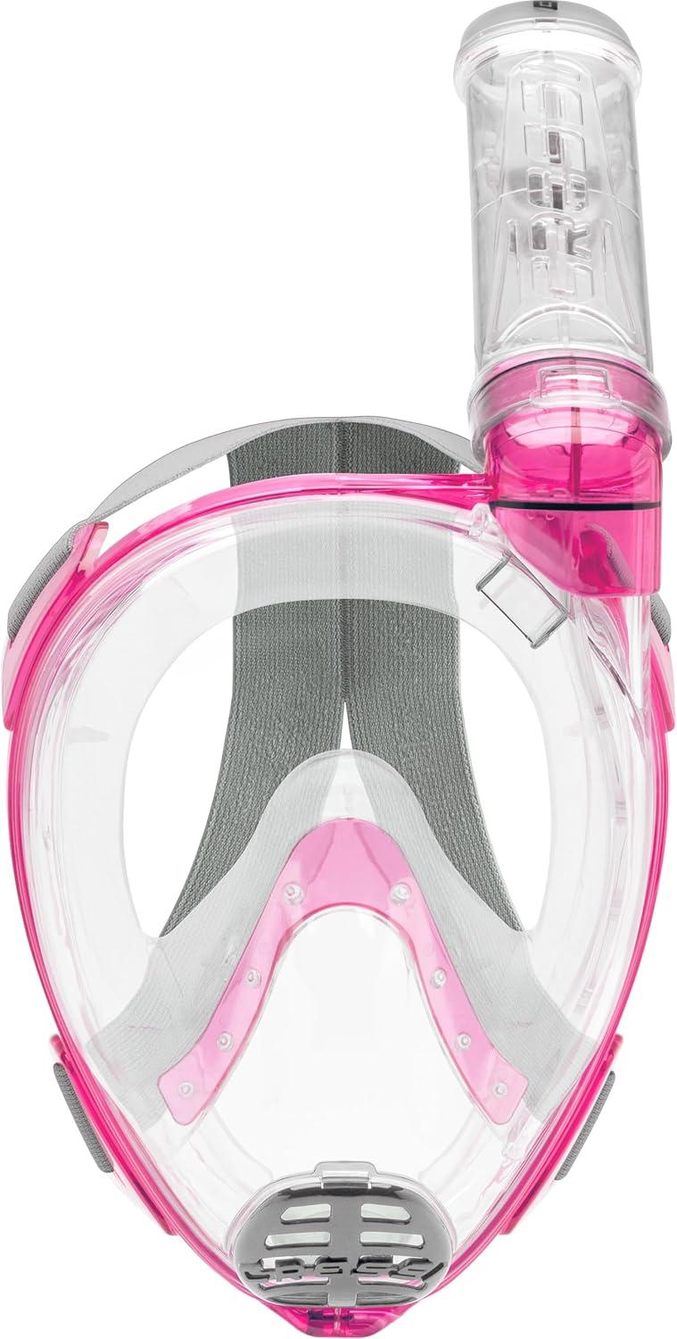imageCressi Kids Snorkeling Full Face Mask  Wide Clear View Easy Breathing Safety First  Baron XS Designed in ItalyTransparentRose