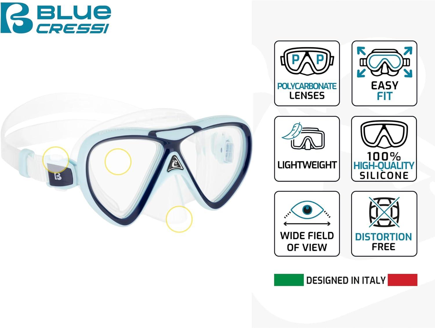 imageCressi Mini Peg ampamp Mini Island Mask ampamp Snorkel KitsAqua GreenWhite