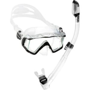imageCressi Panoramic Wide View Mask ampamp Dry Snorkel Kit for Snorkeling Scuba Diving  Pano 3 ampamp Supernova Dry Designed in ItalyClearBlack